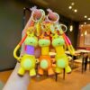 Wholesale Cartoon retractable giraffe doll children's toy creative car keychain couple schoolbag pendant gift
