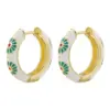 Wholesale 1 Pair Elegant Sweet Pastoral Flower Enamel Plating Copper 18k Gold Plated Earrings