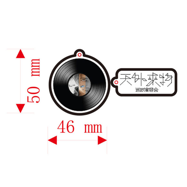 oly-1126c53395b9d32060957427bc71ee46 Wholesale Acrylic Keychain Customized Star Peripheral Aid Gift Vinyl Record DIY Double-Layer Keychain Pendant