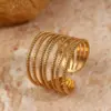 Wholesale Fashion Personality Niche Chain Hollow Flower Love Design Retro High-grade Titanium Steel Ring