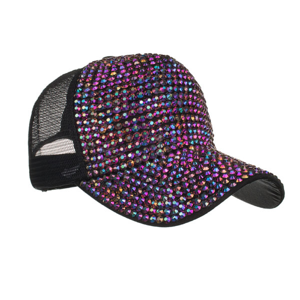 Wholesale Spring and Summer new Korean style fashionable full diamond mesh cap baseball cap sun-proof outdoor sun hat B543