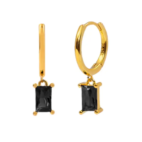 Fashion Geometric Plating Metal Artificial Gemstones Earrings