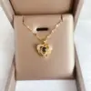Wholesale Titanium Steel Lady Retro Inlay Moon Heart Shape Cross Zircon Artificial Gemstones Pendant Necklace