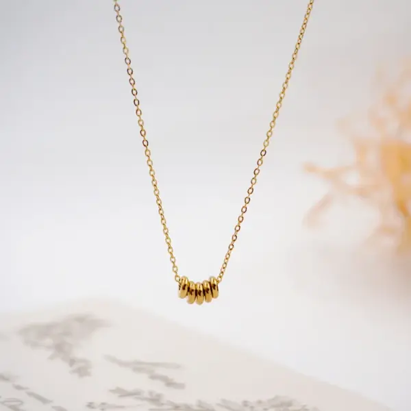 Ferroalloy Round Vacuum Plating Real Gold Plated Casual Simple Style Classic Style Waterproof Non Tarnish Beaded Cable Chain Gold Necklace