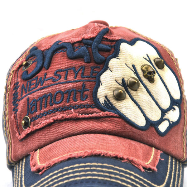 oly-113f6f2de65465741db29bbe4494ff37 Wholesale Factory Direct Sales Fist Baseball Hat for Men and Women Trendy Fashion Letter Rivet Casual Peaked Cap