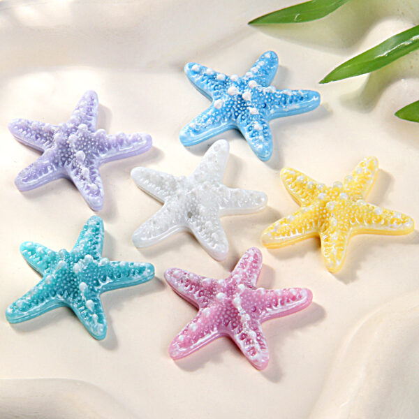 Wholesale small size simulation starfish resin accessories DIY hairpin shoe buckle resin small accessories DIY storage box cross-border explosions