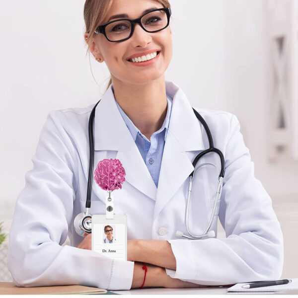 Wholesale Pink Halloween Series Skull Finger Heart Brain Lung Telescopic Rotating Easy Pull Badge Clip Easy Pull Buckle