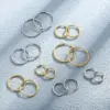 304 Stainless Steel Geometric PVD Coated 18K Real Gold Plated Streetwear Waterproof Non Tarnish Hoop Earrings