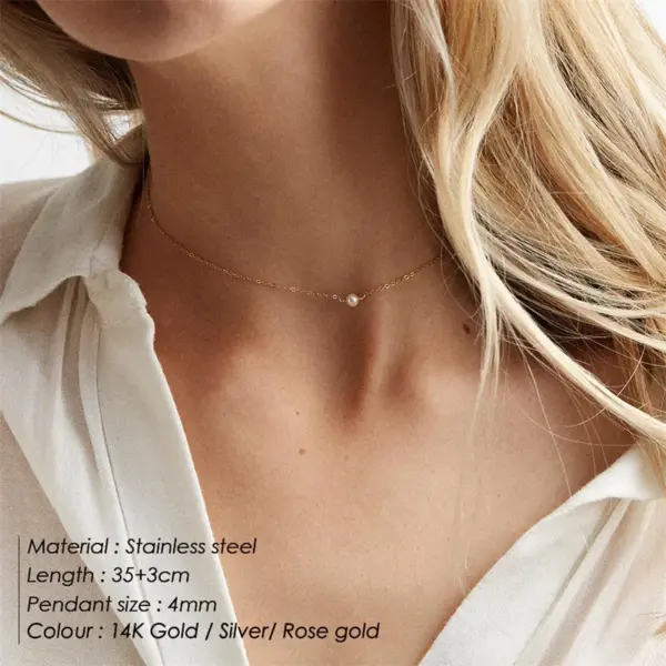 oly-114a96307550a56fdcd777f74a702b42 Wholesale PVD Coated 14K Gold Real Gold Plated U Shape Stainless Steel Fashion Waterproof Non Tarnish 304 Stainless Steel Necklace
