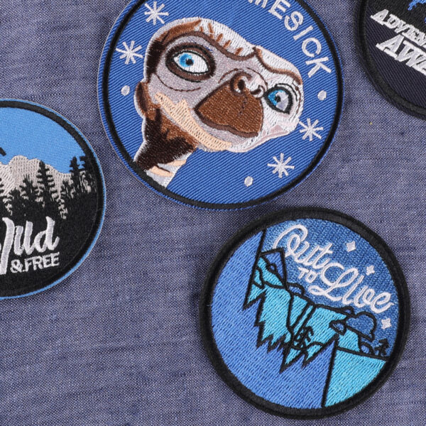 oly-114f1e32303f0409611e8b69bfc97a68 Wholesale Computer embroidery logo round iceberg forest badge logo clothing aessories badge cloth label adhesive patch embroidery cloth sticker