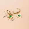 Heart Shape 304 Stainless Steel Zircon 18K Gold Plated Stainless Steel Earrings