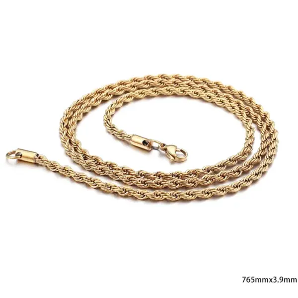 Wholesale PVD Coated 18K Gold Plated Geometric Titanium Steel Fashion Waterproof Non Tarnish Necklace