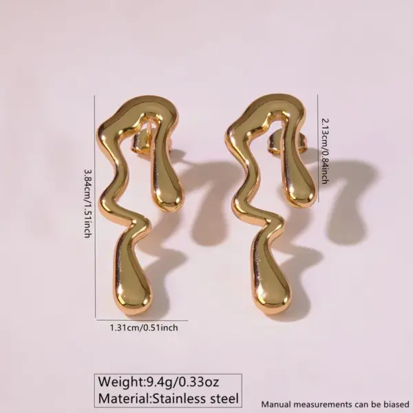1 Pair Hip-Hop Novelty Classic Style Water Droplets 304 Stainless Steel Imitation Gold Electroplating Drop Earrings