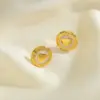 Wholesale Geometric Heart Shaped Stainless Steel 18K Gold Plated Earrings Fashionable Casual Elegant Cute Polished Finish For All Seasons