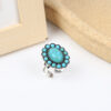 Wholesale Fashionable Bohemian Western Ethnic Style Turquoise Carved Feather Ring Fashion Personalized Ring