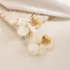 Wholesale 1 Pair Simple Style Heart Shape Plating Inlay Stainless Steel Artificial Pearls 18k Gold Plated Drop Earrings