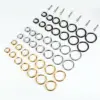 Real Gold Plated Round 304 Stainless Steel Fashion Waterproof Non Tarnish Hoop Earrings