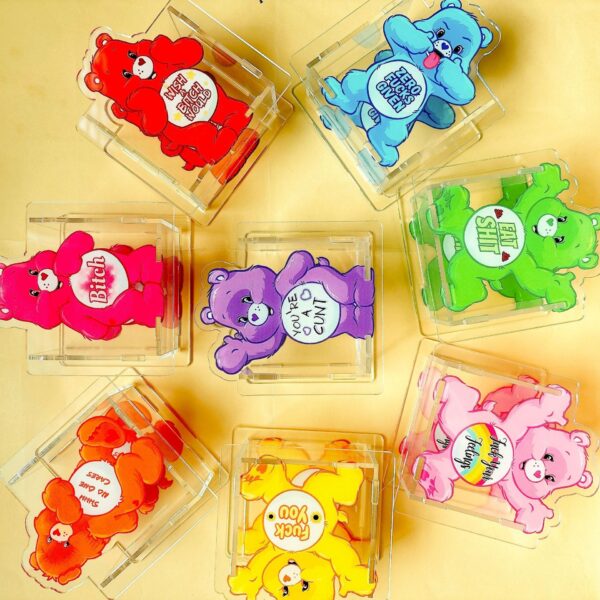 Wholesale Bear Acrylic Pen Stationery Box Creative Cosmetic Pen Storage 10cm