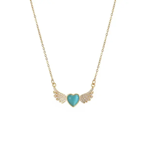 Wholesale Fashion Bow Knot 304 Stainless Steel Copper Inlay 18K Gold Plated White-Plated K Zircon Pendant Necklace