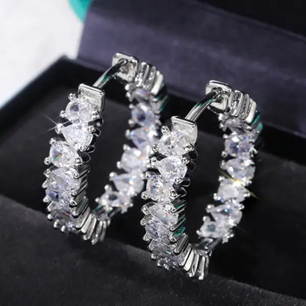 New Earrings Personality Style Single Row Zircon Copper Ear Buckle Wholesale