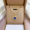 Wholesale Fashion Heart Shape Titanium Steel Copper Plating Hollow Out Inlay Zircon Pendant Necklace