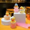 Wholesale Cartoon oil-filled yellow duck keychain creative duck car bag doll key chain pendant small gift