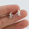 Wholesale PVD Coated 18K Gold Real Gold Plated Bicycle 304 Stainless Steel Original Design Waterproof Non Tarnish Ear Studs