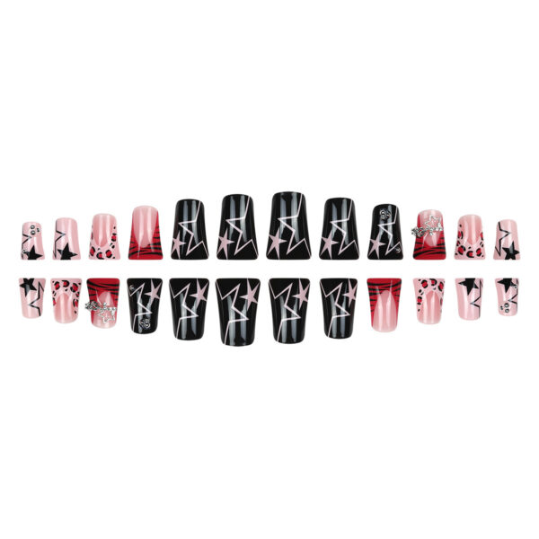 Wholesale European and American Duck Billed Armor Leopard French Edge Pendant Star Steel Ball Fake Nail Removable Nail Pieces