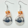 Wholesale Acrylic Cat Pink Disco Earrings