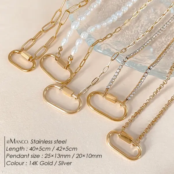 Wholesale EManco New Combination Series DIY Vintage Temperament Women's Trendy Series Necklace Stainless Steel