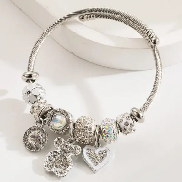 Wholesale Casual Elegant Classic Style Bear Butterfly 304 Stainless Steel Bangle In Bulk