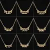 Wholesale Jewelry Fashion Number Wings 201 Stainless Steel 18K Gold Plated Plating Hollow Out Stainless Steel Necklaces