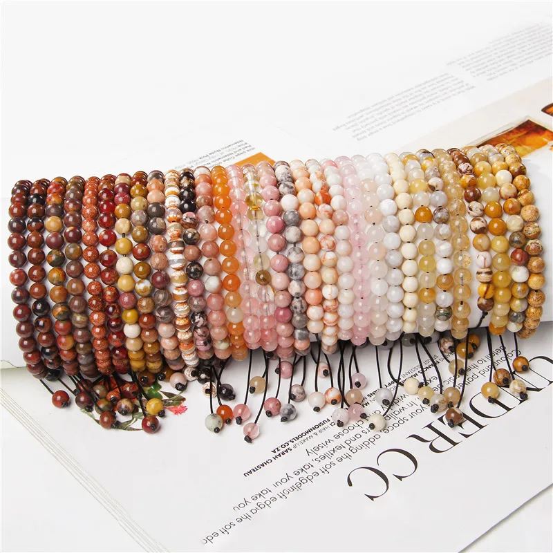 Wholesale Fashion Crack Natural Stone Crystal Beaded Bracelets