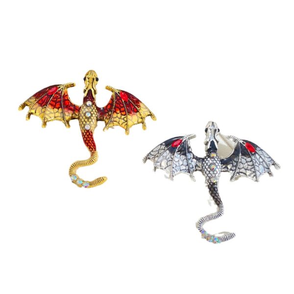 Wholesale Magic Dragon Niche Enamel Color Diamond Brooch Exquisite Fashion All-match Suit Pin Light Luxury Accessories