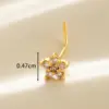Wholesale 1 Piece Nose Rings & Studs Casual Classic Style Heart Shape Flower Butterfly Copper Flowers Butterfly Zircon Nose Rings & Studs Nose Pin