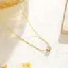 Wholesale PVD Coated Real Gold Plated 18K Gold Moon Titanium Steel Simple Style Waterproof Non Tarnish Titanium Steel Pendant Necklace