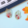 Wholesale New Face Contour Natural Dried Flower Pendant Resin Glue Jewelry DIY Fresh Plant Earrings Necklace Accessories