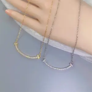 Wholesale PVD Coated Real Gold Plated Smile Face Stainless Steel Modern Style Waterproof Non Tarnish Necklace