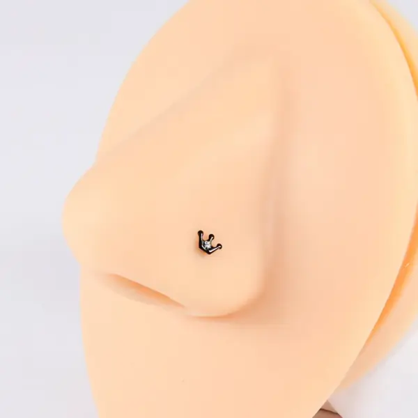 Wholesale 1 Piece Nose Rings & Studs Casual Rock Tropical Star Moon Heart Shape 304 Stainless Steel Polishing Plating Inlay Zircon 18K Gold Plated Ear Cartilage Rings & Studs Nose Rings & Studs Nose Pin