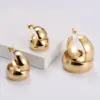 PVD Coated 18K Gold Plated Geometric Stainless Steel Simple Style Waterproof Non Tarnish Earrings
