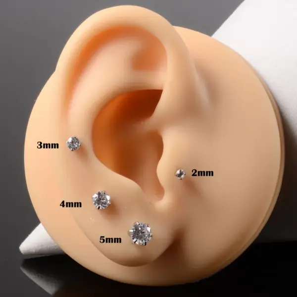 Ion Plating (IP) 24K Gold Plated Round Flower Butterfly 316 Stainless Steel Hawaiian Tropical Waterproof Non Tarnish Cartilage Earrings