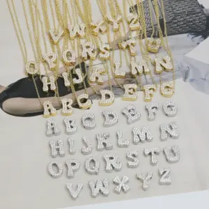 Wholesale Copper Brass Simple Style Letter Pendant Necklace