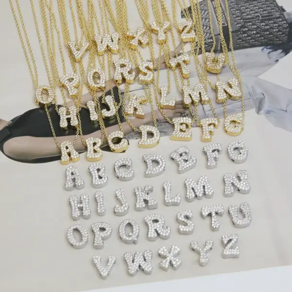 Wholesale Copper Brass Simple Style Letter Pendant Necklace