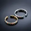Wholesale Electroplating Golden Plated Eye Copper Fashion Enamel Rings