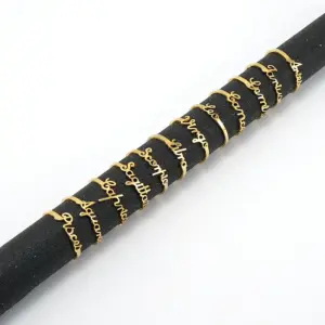 Wholesale Fashion Letter Constellation Titanium Steel Gold Plated Open Ring