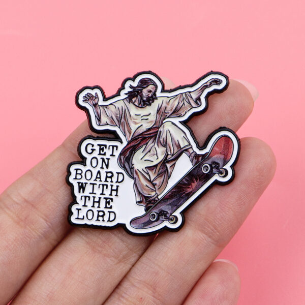 Wholesale Skateboard Brooch Cartoon Metal Badge Creative English Accessories