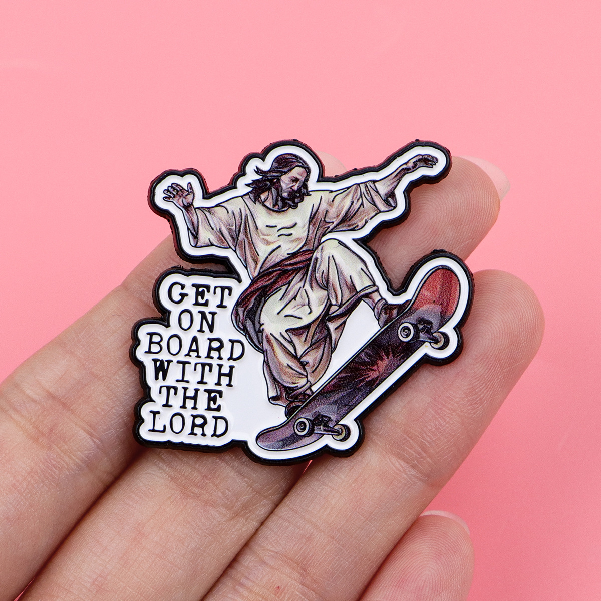Wholesale Skateboard Brooch Cartoon Metal Badge Creative English Aessories