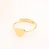 PVD Coated 18K Gold Plated Rose Gold Plated Heart Shape Titanium Steel Simple Style Waterproof Non Tarnish Rings