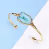 Wholesale Simple Style Irregular Geometric Natural Stone Copper Natural Stone Agate Bangle In Bulk