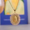 Wholesale Virgin Mary Pendant Copper Inlaid Zirconium Necklace Wholesale Nihaojewelry